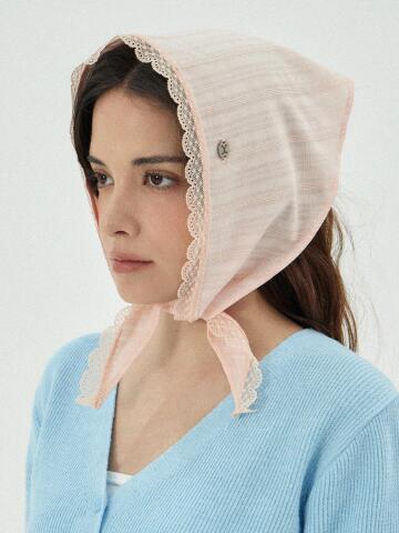 VA 커브드 오벌 메탈 레이스 반다나 핑크