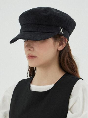 VA 커브드 스터드 마도로스 캡 블랙