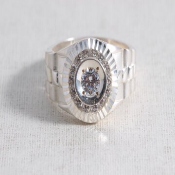 로렉스 큐빅 은반지