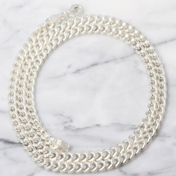 커브 4mm 은목걸이