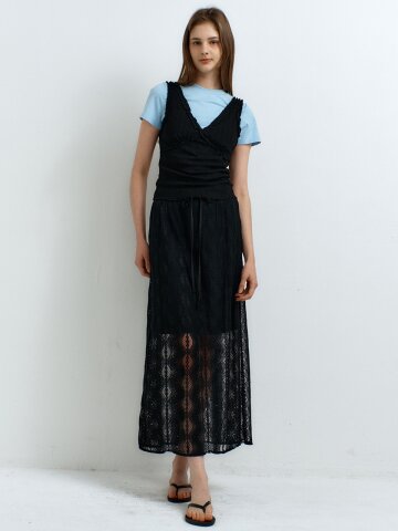 Lace Long Skirt_Black