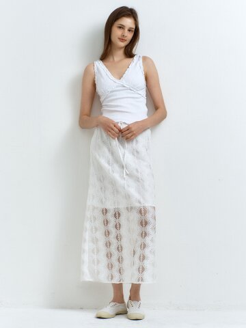 Lace Long Skirt_White