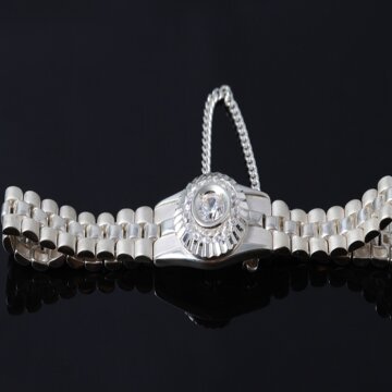 로렉스 큐빅 은팔찌