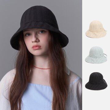 플로랄 코튼 스트링 리본 라운드 버킷햇 하니아 (3 colors)