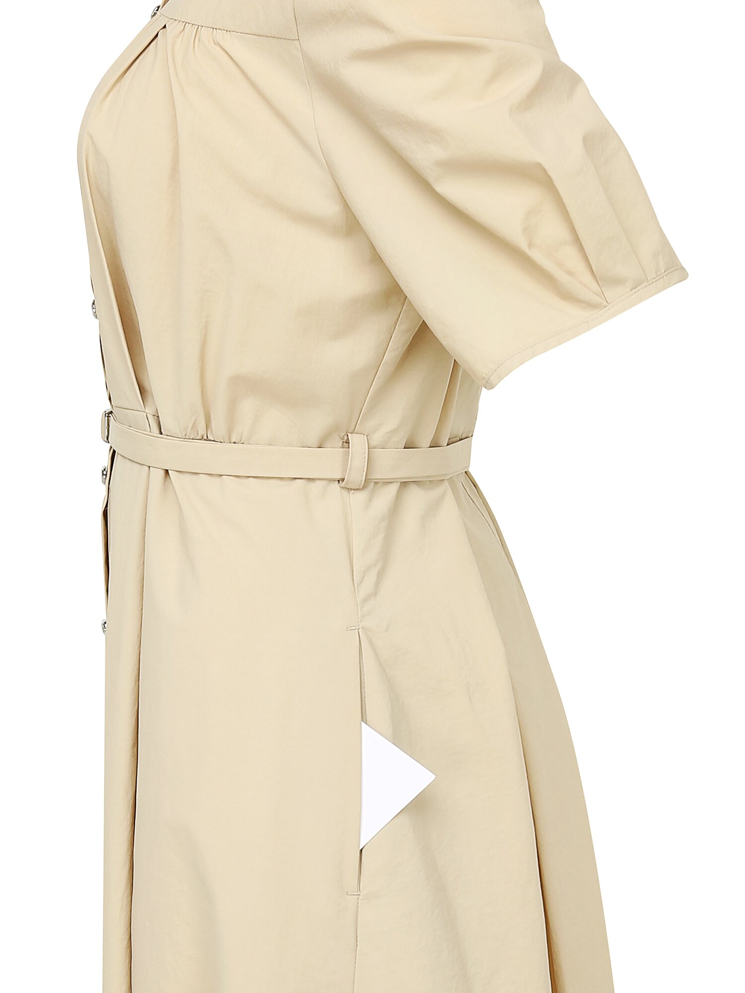 셔링 핀턱 플레어 셔츠 원피스 (BEIGE)