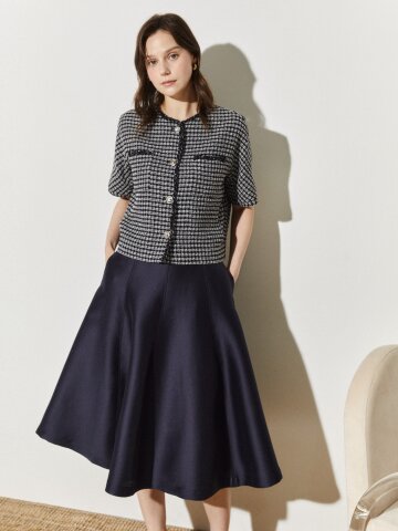 클래식 트위드 라운드 자켓 