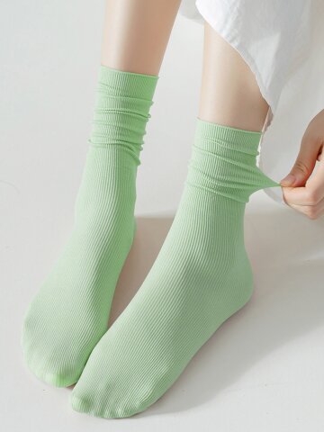 누루 여름 얇은 무압박 파스텔 시스루 스타킹 무봉제 루즈핏 양말