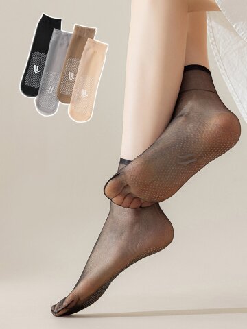 루낭 논슬립 시스루 스타킹양말 5켤레 망사 얇은 발목 여름 양말