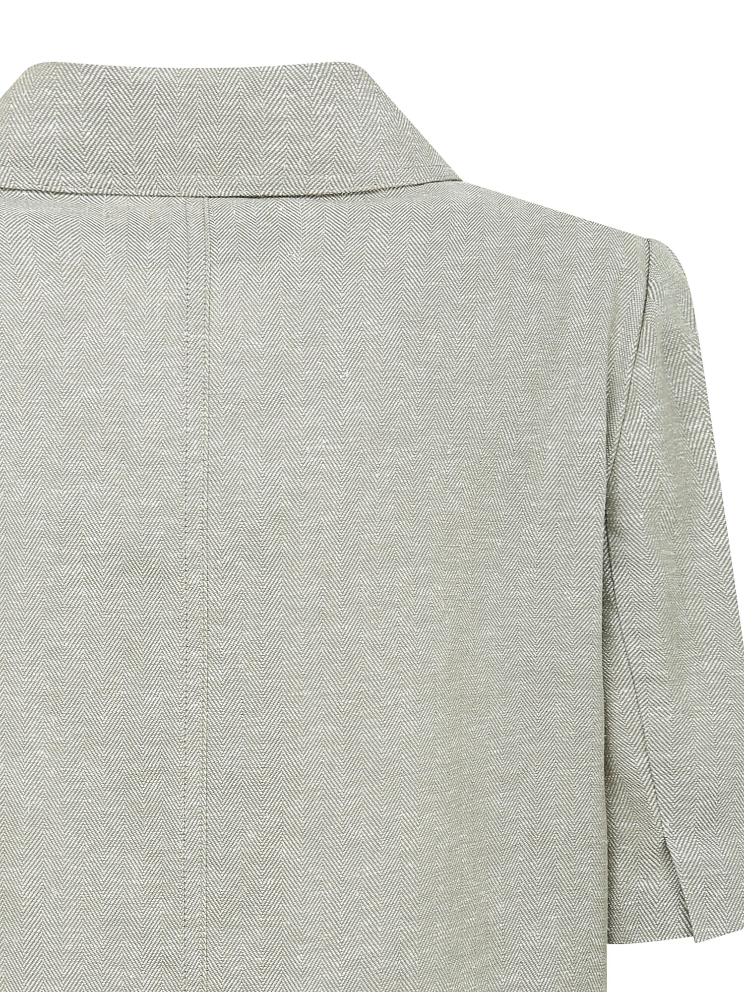 린넨 헤링본 아웃 포켓 재킷 (KHAKI)