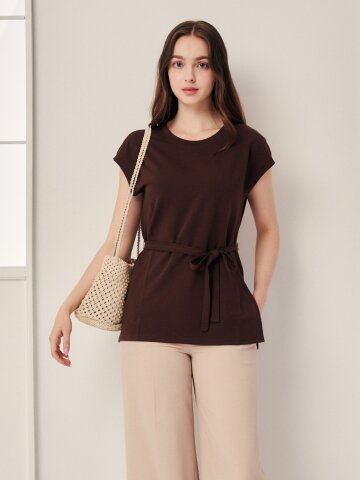 코튼 캡 슬리브 티셔츠 