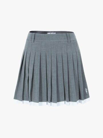 컬러 블럭 플리츠 큐롯 스커트 (그레이)