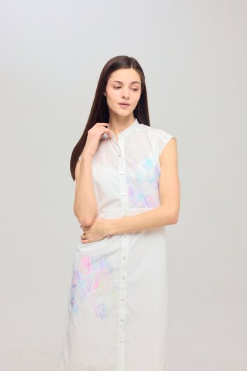 [KYM] 그래픽 튤립 A라인 원피스