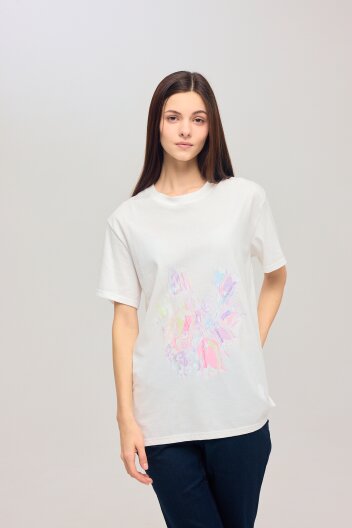 [KYM] 튤립 그래픽 티셔츠