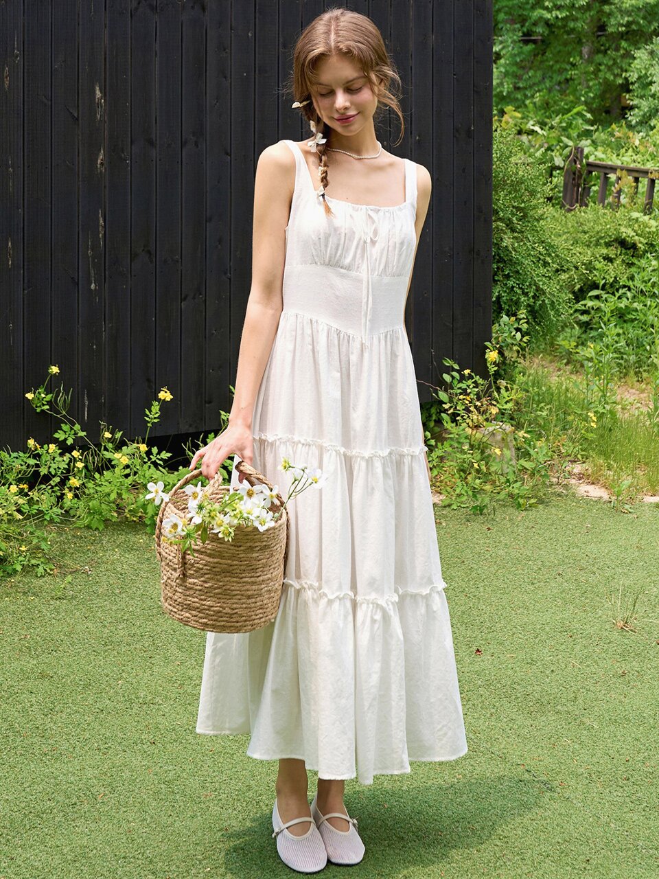 [카리나 착용][컬러추가] Ribbon shirring sleeveless dress_4 Colors