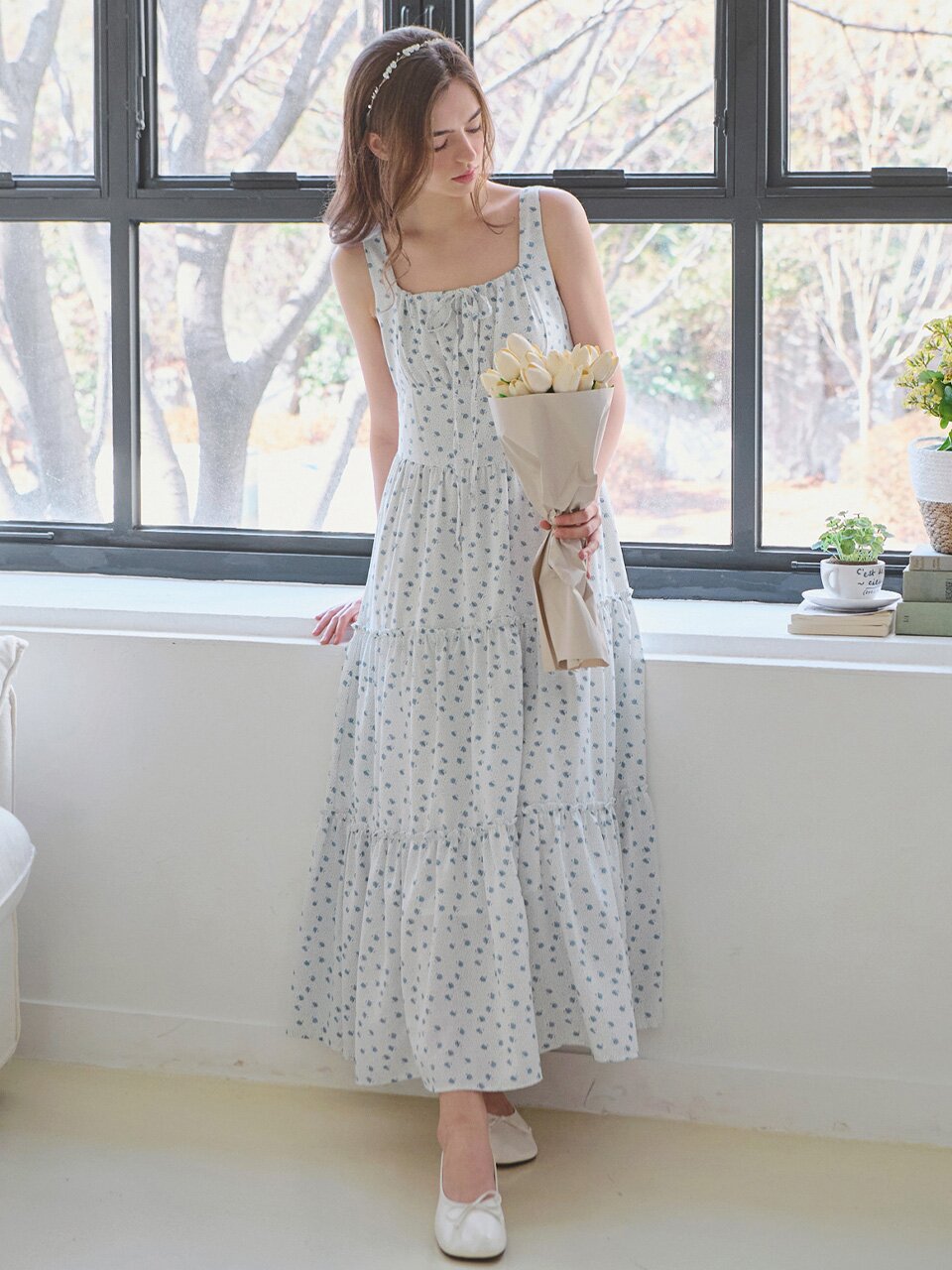 [12차][카리나 착용][컬러추가] Ribbon shirring sleeveless dress_5 Colors