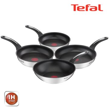 테팔 팬&냄비 인덕션 스테인리스 스틸 뉴 이모션 4종세트 (프라이팬 18cm + 24cm + 28cm + 볶음팬 28cm)