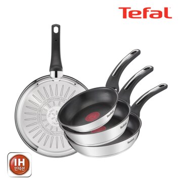 테팔 팬&냄비 인덕션 스테인리스 스틸 뉴 이모션 4종세트 (프라이팬 18cm + 20cm + 24cm + 28cm)