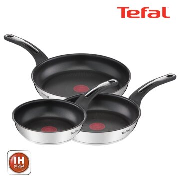 테팔 팬&냄비 인덕션 스테인리스 스틸 뉴 이모션 3종세트 (프라이팬 20cm + 24cm + 28cm)