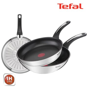 테팔 팬&냄비 인덕션 스테인리스 스틸 뉴 이모션 3종세트 (프라이팬 18cm + 28cm + 볶음팬 28cm)