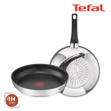 테팔 팬&냄비 인덕션 스테인리스 스틸 뉴 이모션 2종세트 (프라이팬 28cm + 볶음팬 28cm)