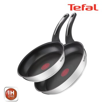 테팔 팬&냄비 인덕션 스테인리스 스틸 뉴 이모션 2종세트 (프라이팬 24cm + 28cm)