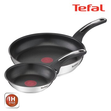 테팔 팬&냄비 인덕션 스테인리스 스틸 뉴 이모션 2종세트 (프라이팬 18cm + 28cm)