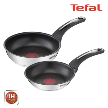 테팔 팬&냄비 인덕션 스테인리스 스틸 뉴 이모션 2종세트 (프라이팬 18cm + 20cm)