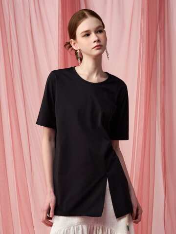 [페리 메라] 투웨이 롱 티셔츠 (블랙)