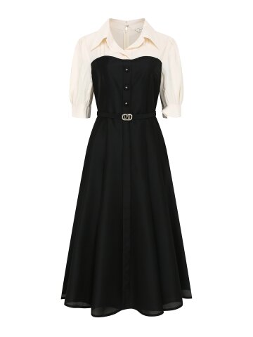 오간자 배색 뷔스티에 원피스 