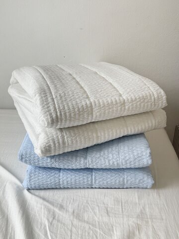 시어서커 미끄럼방지 고정밴드 여름 침대패드 2COLOR