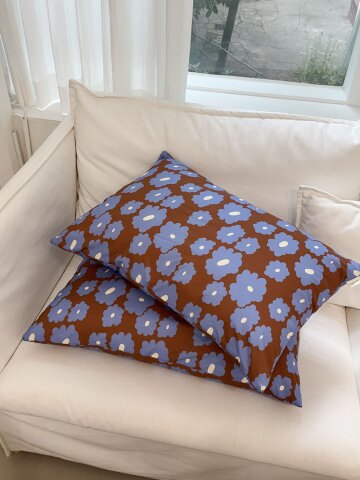 카멜리아 플라워 먼지없는 순면 베개커버