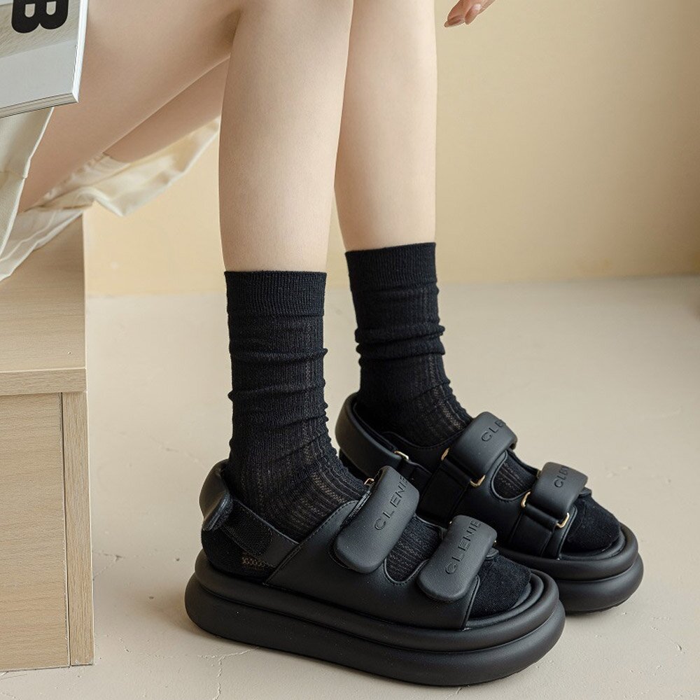 04/29 발송! 5켤레+5켤레 트리아 레이스 시스루 골지 면 양말 여름 긴양말 세트