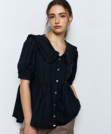 Aileen Natural Blouse [Black]