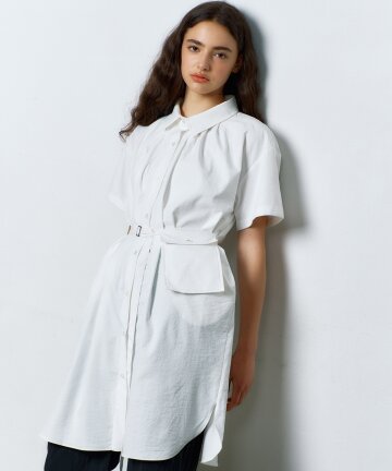 Mare long Shirt Dress [White]