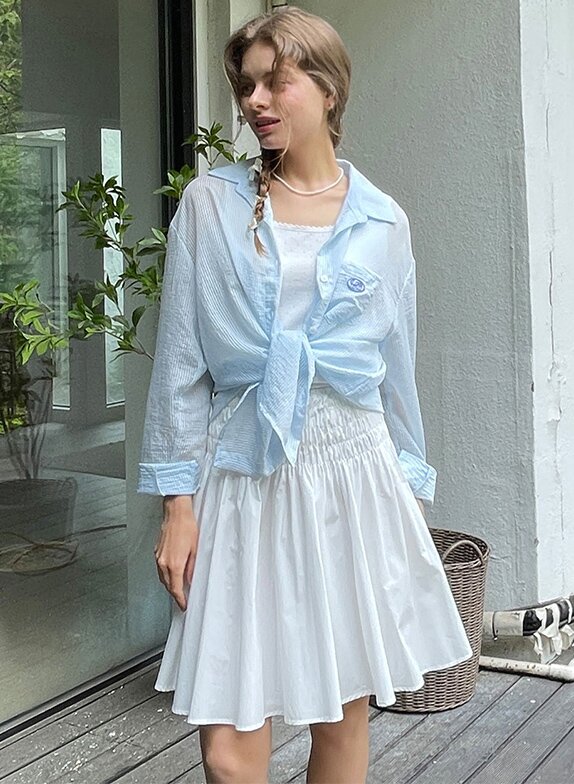 Sheer stripe summer shirt