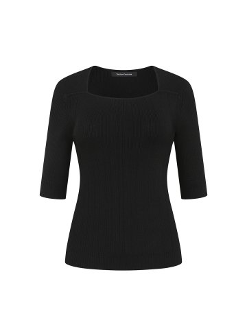 골지 5부 스퀘어넥 풀오버 니트 