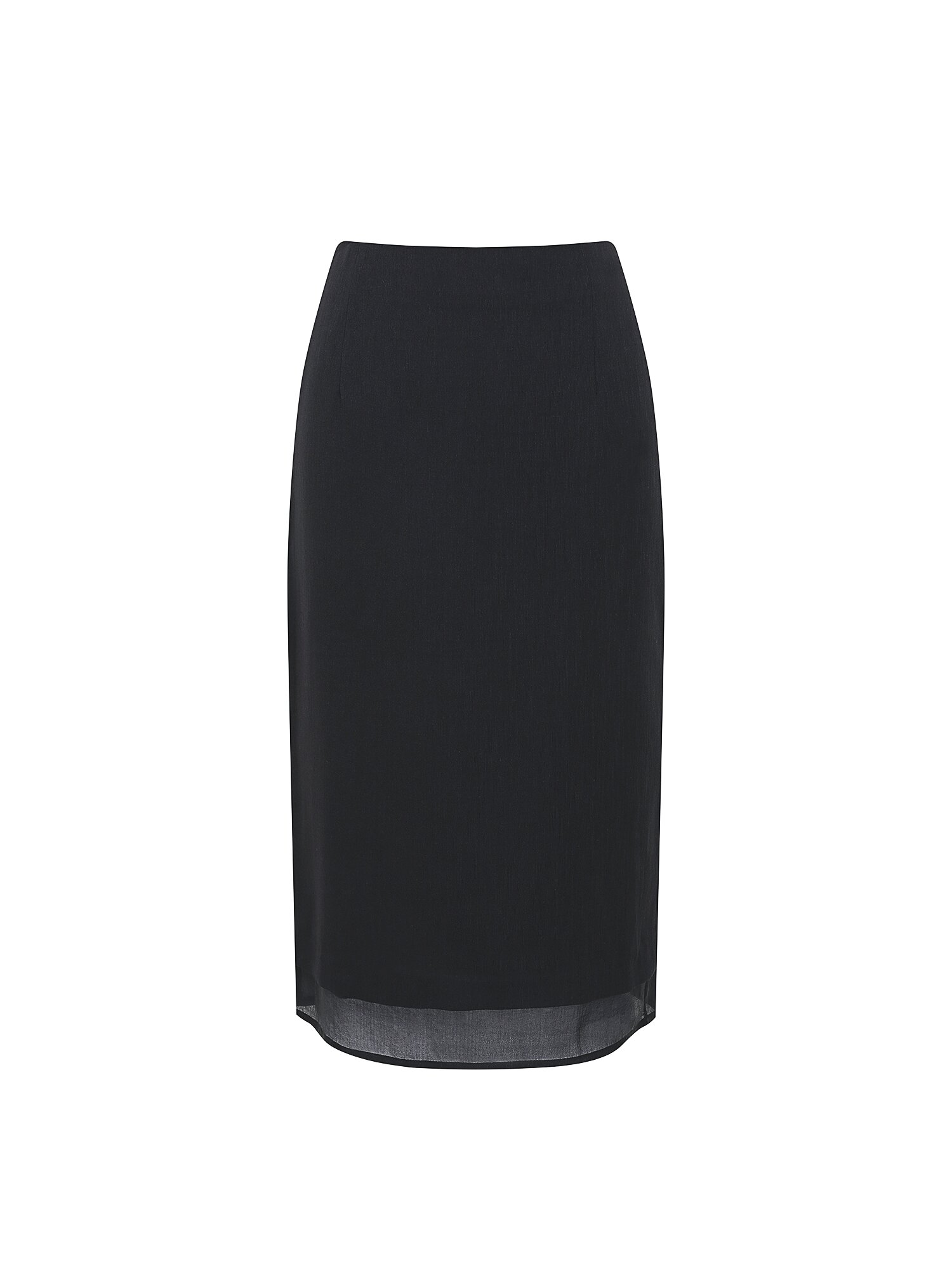 시스루 헴 H라인 스커트 (NAVY)