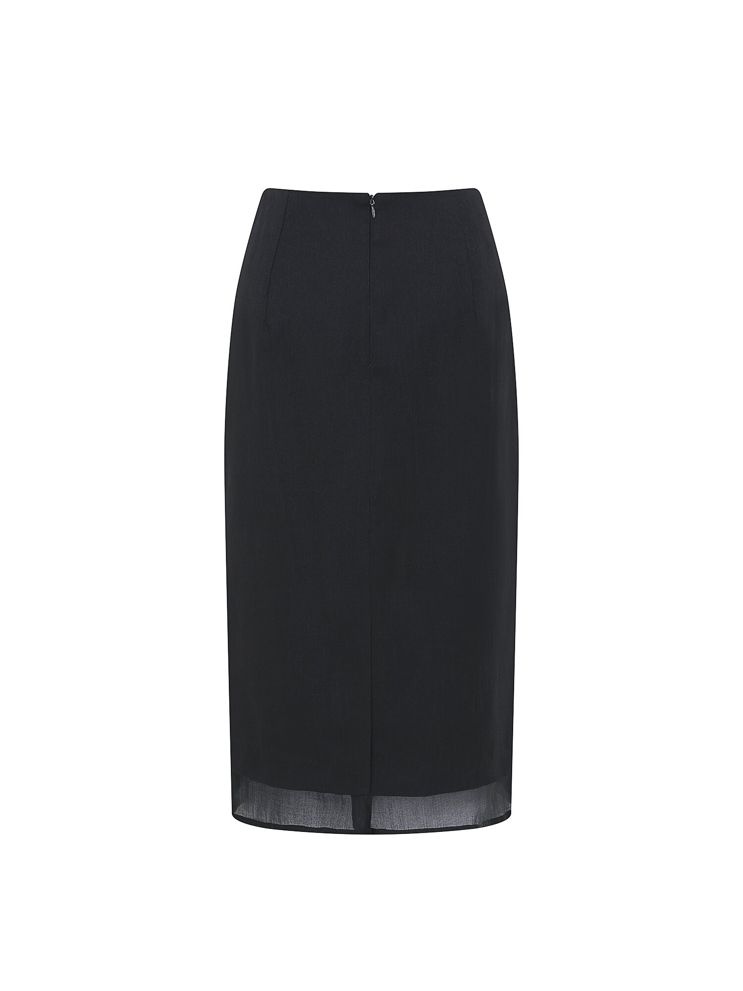 시스루 헴 H라인 스커트 (NAVY)