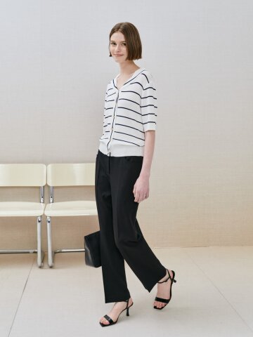 사이드 밴딩 슬림 부츠컷 팬츠 