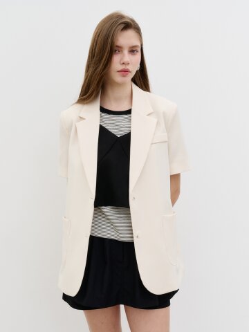 썸머 릴렉스 클래식 하프자켓  Relax Classic Half Jacket Ivory
