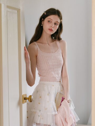 Cest_Crochet ribbon sleeveless top