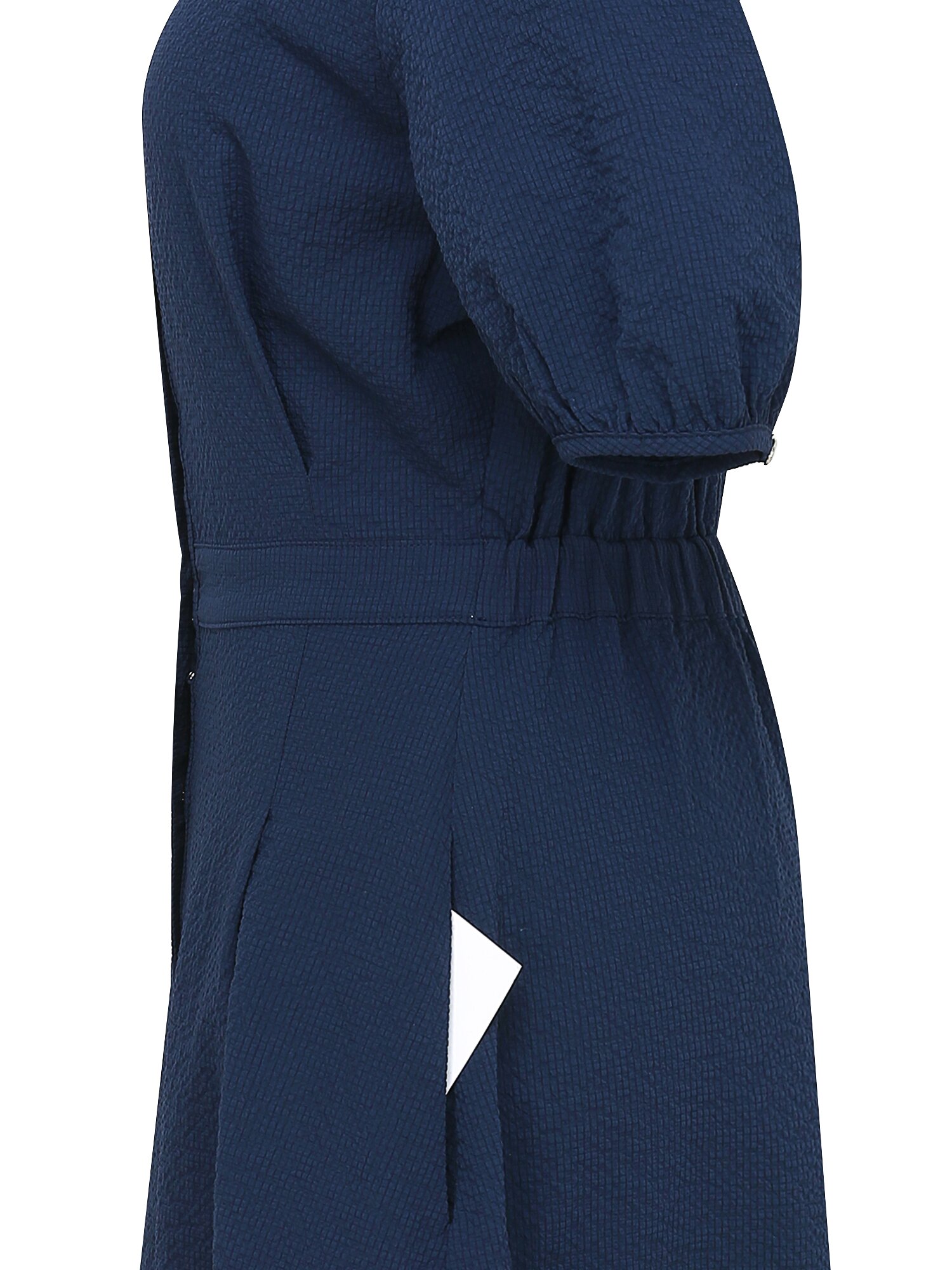 퍼프 슬리브 셔츠 원피스 (NAVY)