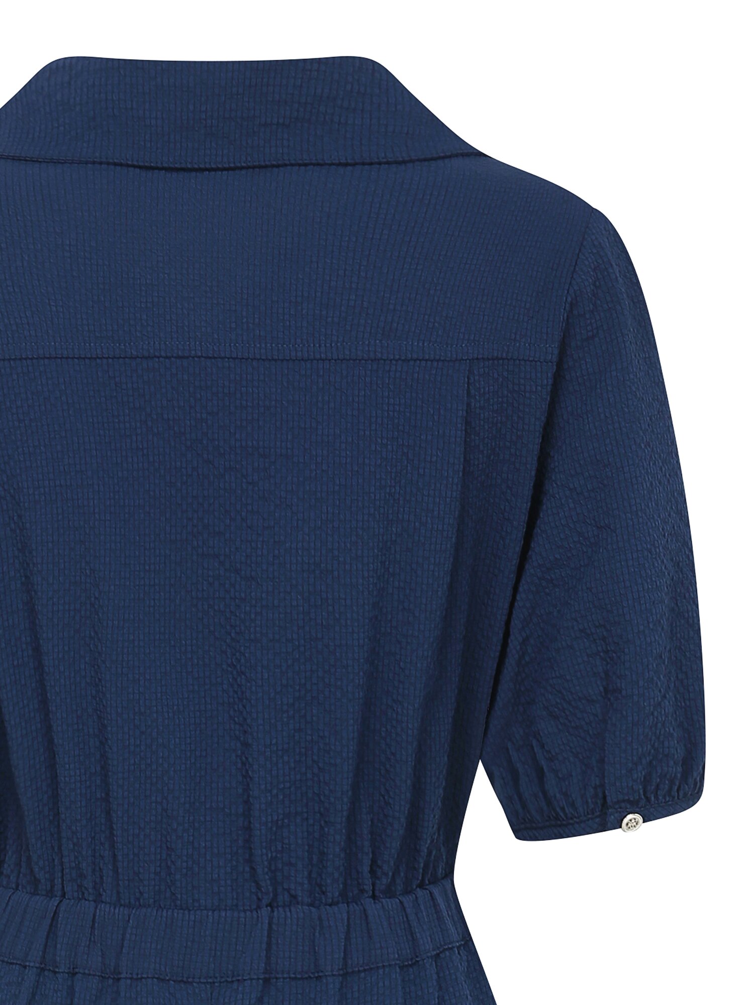 퍼프 슬리브 셔츠 원피스 (NAVY)