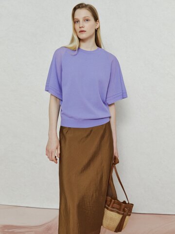 소프트 코튼 블렌드 하프 니트 