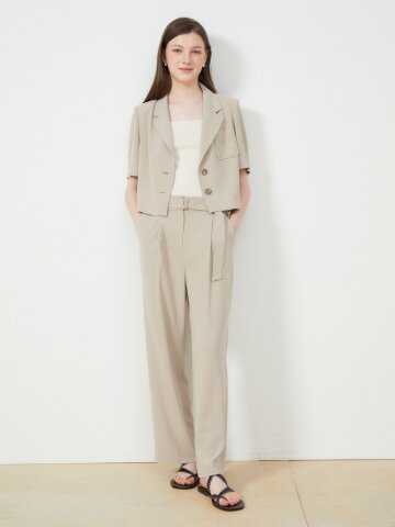 원턱 와이드 일자핏 팬츠 