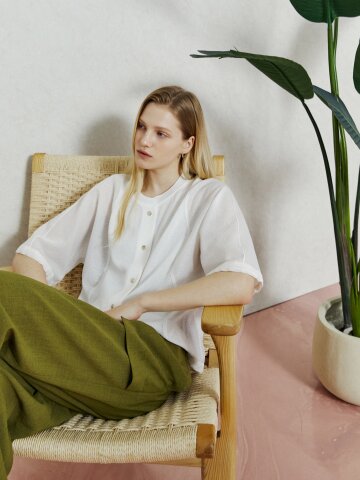 시어믹스 반팔 블라우스 (IVORY)
