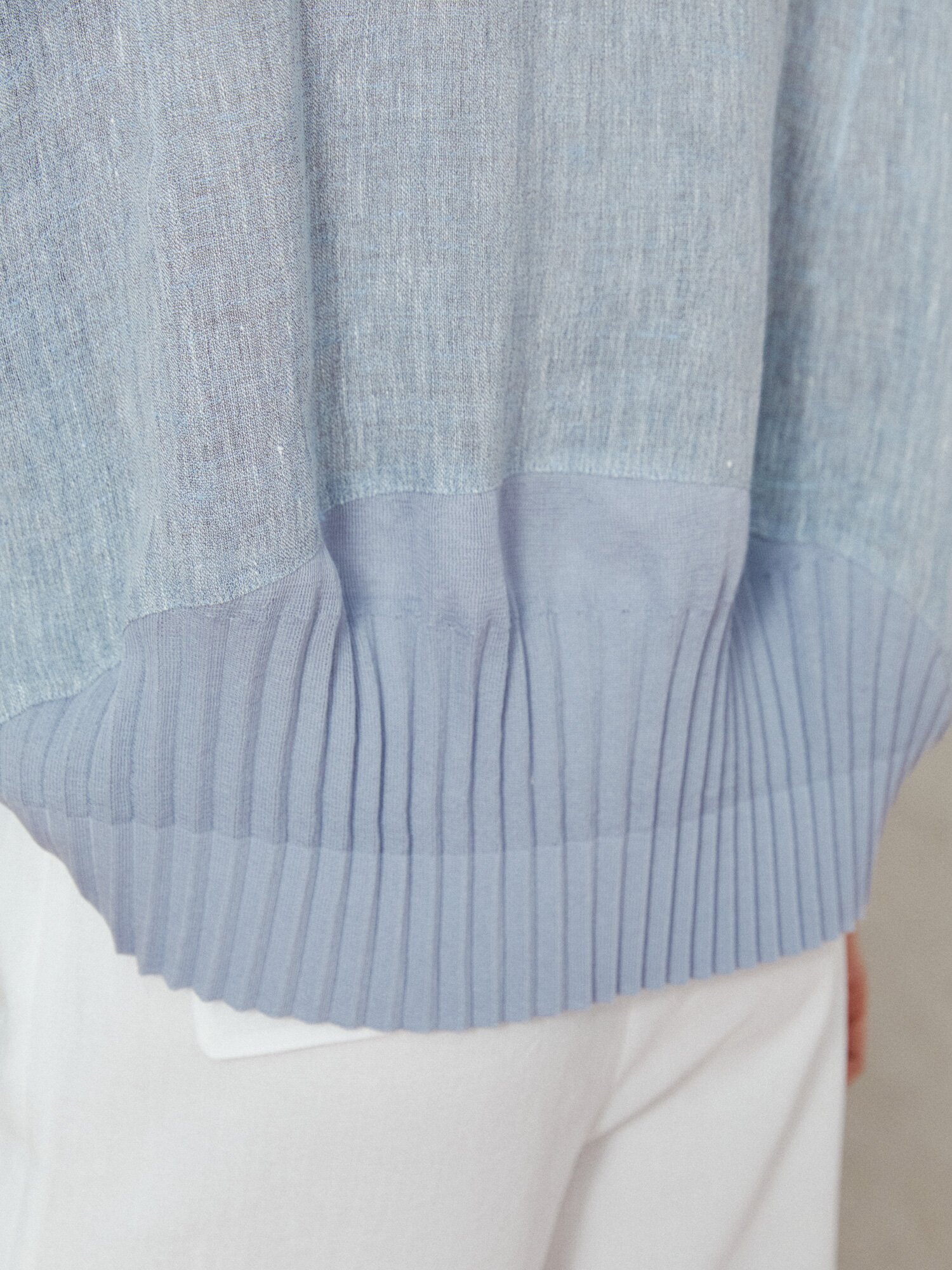 플리츠 디테일 카라 재킷 (LIGHT BLUE)