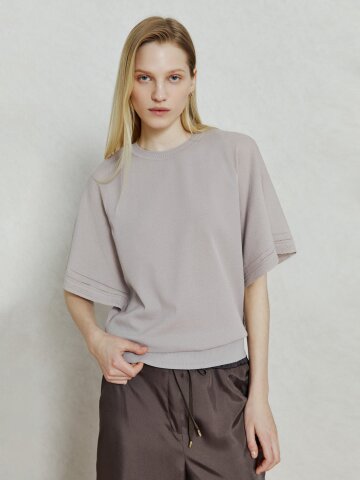 소프트 코튼 블렌드 하프 니트 