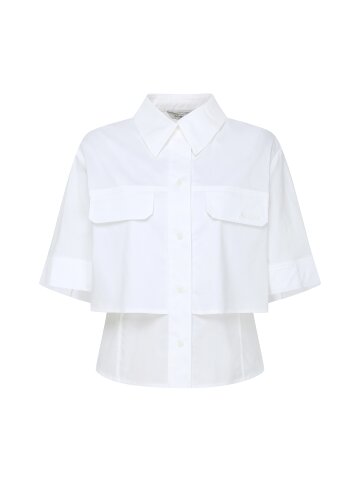 레이어 플랩 장식 셔츠 블라우스 