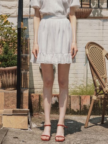 키튼 레이스 스커트 / 화이트
